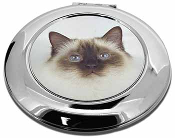 Birman Cat Make-Up Round Compact Mirror