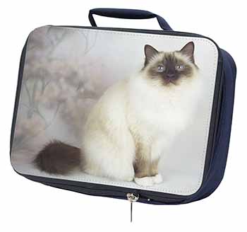 Birman Cat Navy Insulated School Lunch Box/Picnic Bag