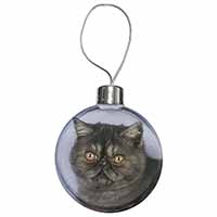 Exotic Smoke Cat Christmas Bauble