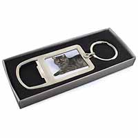 Exotic Smoke Cat Chrome Metal Bottle Opener Keyring in Box