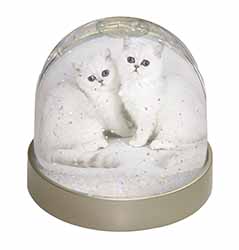 Exotic White Kittens Snow Globe Photo Waterball