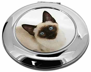 Siamese Cat Make-Up Round Compact Mirror