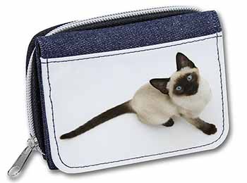 Siamese Cat Unisex Denim Purse Wallet