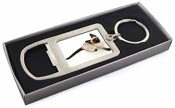 Siamese Cat Chrome Metal Bottle Opener Keyring in Box