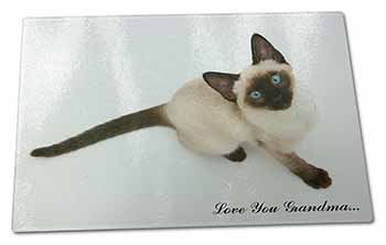 Large Glass Cutting Chopping Board Siamese Cat 