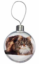 Beautiful Brown Tabby Cat Christmas Bauble