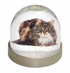 Beautiful Brown Tabby Cat Snow Globe Photo Waterball