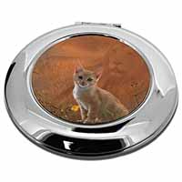 Lion Spirit on Kitten Watch Make-Up Round Compact Mirror