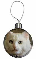 Gorgeous White Cat Christmas Bauble