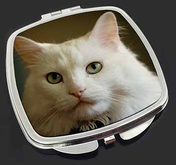 Gorgeous White Cat Make-Up Compact Mirror