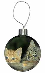 Kittens in Beer Barrel Christmas Bauble