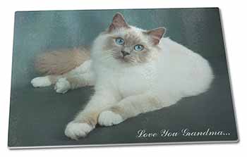 Large Glass Cutting Chopping Board Birman Cat 