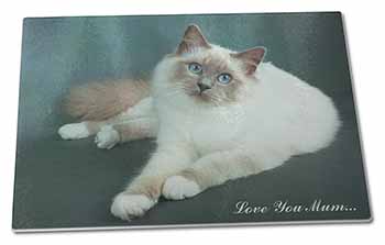 Large Glass Cutting Chopping Board Birman Cat 