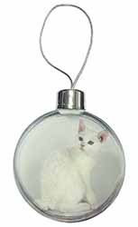 White American Wire Hair Cat Christmas Bauble