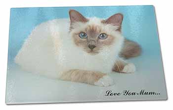 Large Glass Cutting Chopping Board Birman Cat 