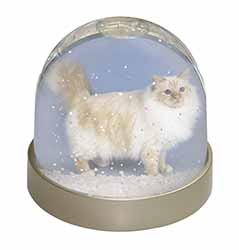 Red Birman Cat Snow Globe Photo Waterball