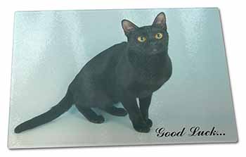 Large Glass Cutting Chopping Board Bombay Black Cat 