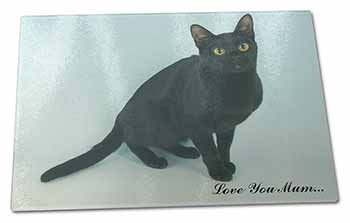 Large Glass Cutting Chopping Board Black Cat 