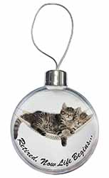 Cats in Hammock Retirement Gift Christmas Bauble