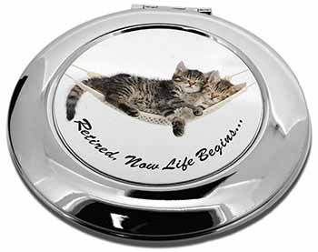 Cats in Hammock Retirement Gift Make-Up Round Compact Mirror