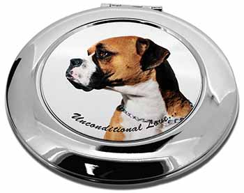 Boxer Dog With Love Make-Up Round Compact Mirror