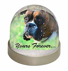 Brindle and White Boxer Dog "Yours Forever..." Snow Globe Photo Waterball