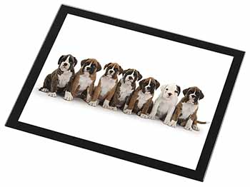 Boxer Dog Puppies Black Rim High Quality Glass Placemat