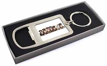 Boxer Dog Puppies Chrome Metal Bottle Opener Keyring in Box