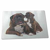 Large Glass Cutting Chopping Board Boxer Dog Puppy