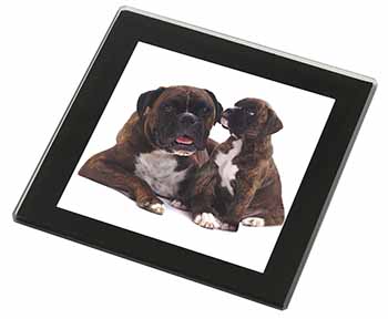 Boxer Dog Puppy Black Rim High Quality Glass Coaster