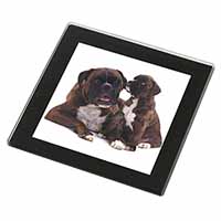 Boxer Dog Puppy Black Rim High Quality Glass Coaster