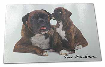 Large Glass Cutting Chopping Board Boxer Dog+Puppy 