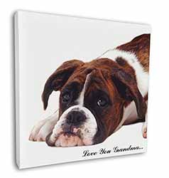 Boxer Dogs Grandma Gift Square Canvas 12"x12" Wall Art Picture Print