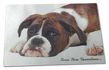 Large Glass Cutting Chopping Board Boxer Dogs Grandma Gift