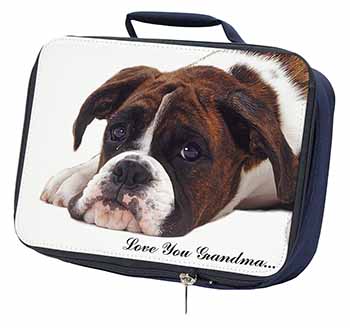 Boxer Dogs Grandma Gift Navy Insulated School Lunch Box/Picnic Bag