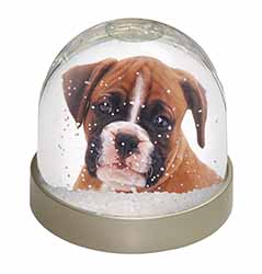 Red and White Boxer Puppy Snow Globe Photo Waterball