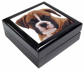 Red and White Boxer Puppy Keepsake/Jewellery Box