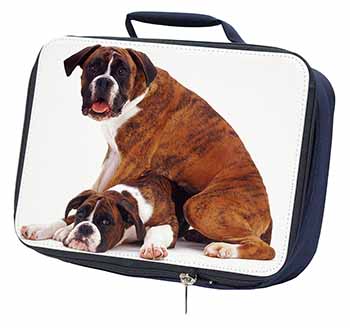 Boxer Dog with Puppy Navy Insulated School Lunch Box/Picnic Bag