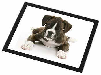 Boxer Dog Black Rim High Quality Glass Placemat