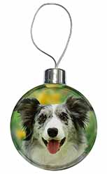 Blue Merle Border Collie Christmas Bauble