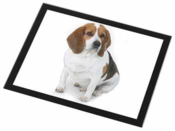 Beagle Dog Black Rim High Quality Glass Placemat