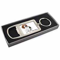 Beagle Dog "Yours Forever..." Chrome Metal Bottle Opener Keyring in Box