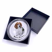 Beagle Dog "Yours Forever..." Glass Paperweight in Gift Box