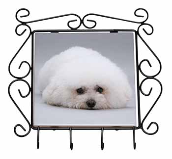 Bichon Frise Dog Wrought Iron Key Holder Hooks