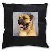 Bullmastiff Dog Black Satin Feel Scatter Cushion