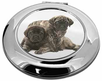 Bullmastiff Dog Puppies Make-Up Round Compact Mirror