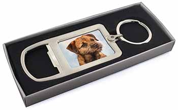 Border Terrier Chrome Metal Bottle Opener Keyring in Box