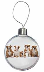 Bulldog Puppy Dogs Christmas Bauble