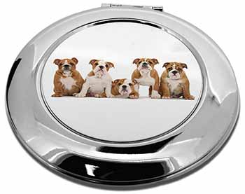 Bulldog Puppy Dogs Make-Up Round Compact Mirror