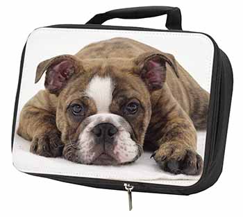 Bulldog Black Insulated School Lunch Box/Picnic Bag